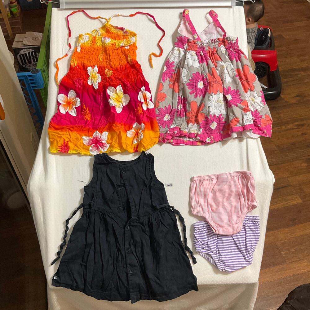 Carter’s Toddler Girl Dress size 18M Tropical Floral Dress Black Pink Bundle of5 - Picture 14 of 15